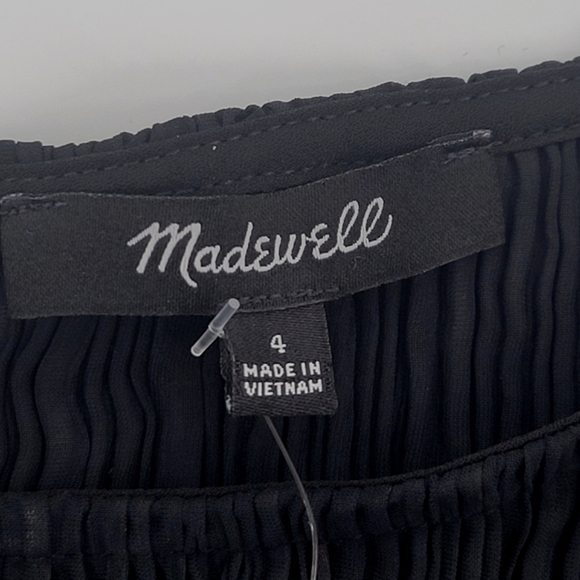 Madewell Plissé Mini Tee Dress – Black – NWT – Size 4 - Picture 6 of 8